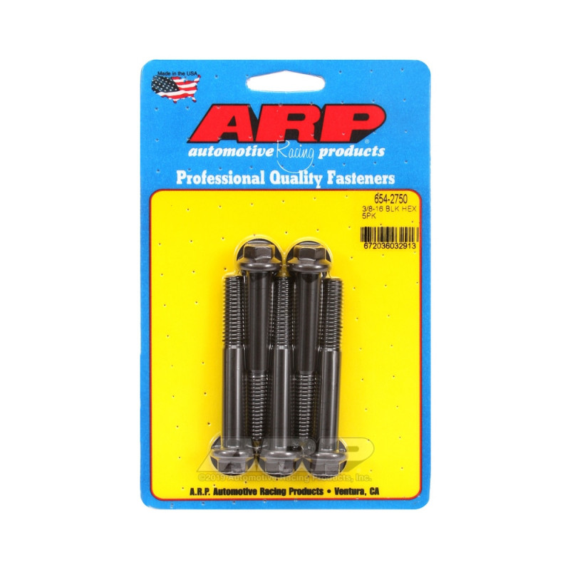 Set de șuruburi și piulițe universale ARP cu cap STD 3/8-16 – Hexagonale cu finisaj negru oxidat, x5 - ARP-654-2750 - 654-2750 - 3666618195049